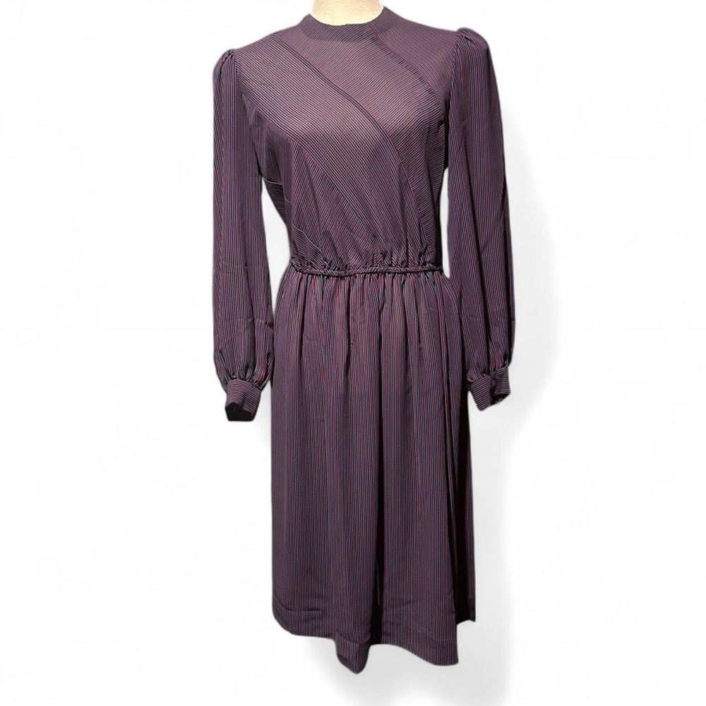 Vintage purple blue midi dress